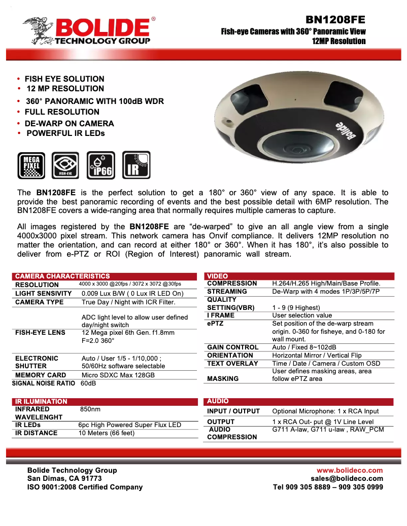 Page 1 de la notice Manuel utilisateur Bolide BP1209FEWMB