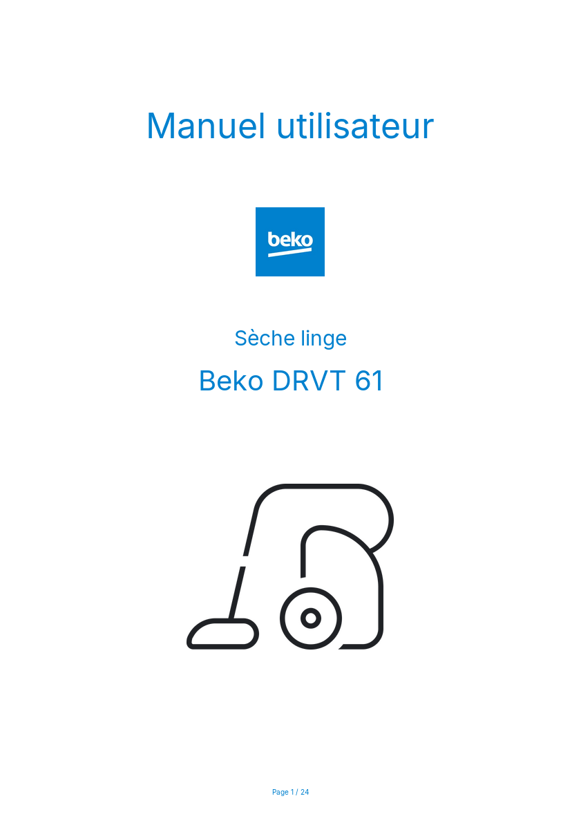 Image de la première page du manuel de l'appareil DRVT 61