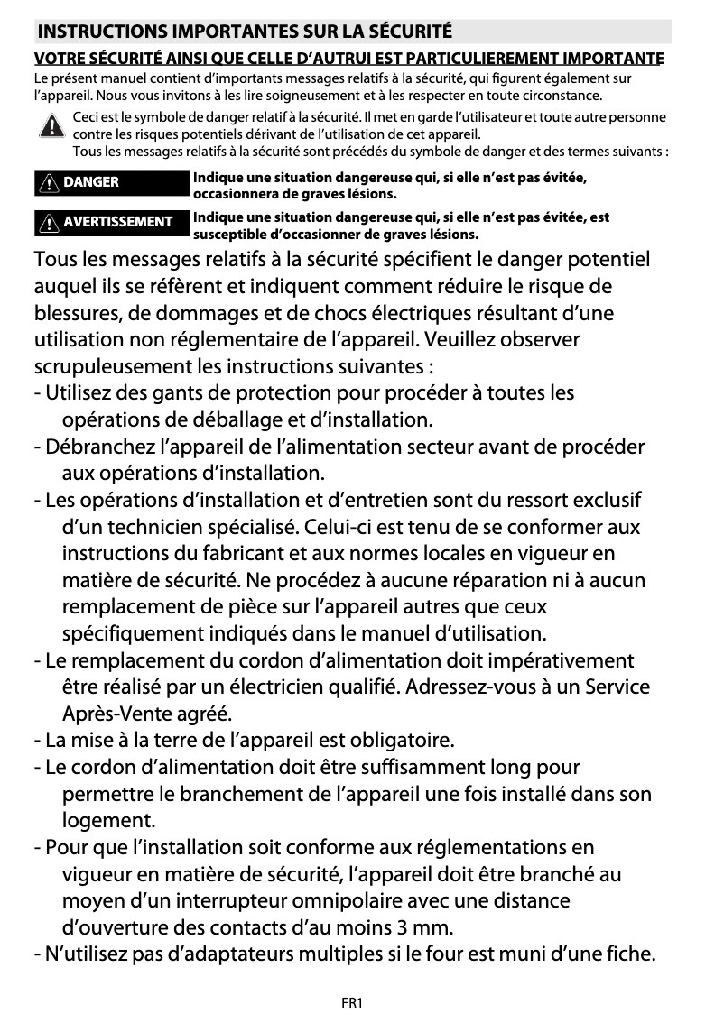 Page 1 de la notice Manuel utilisateur Whirlpool AKZM 7632/IXL