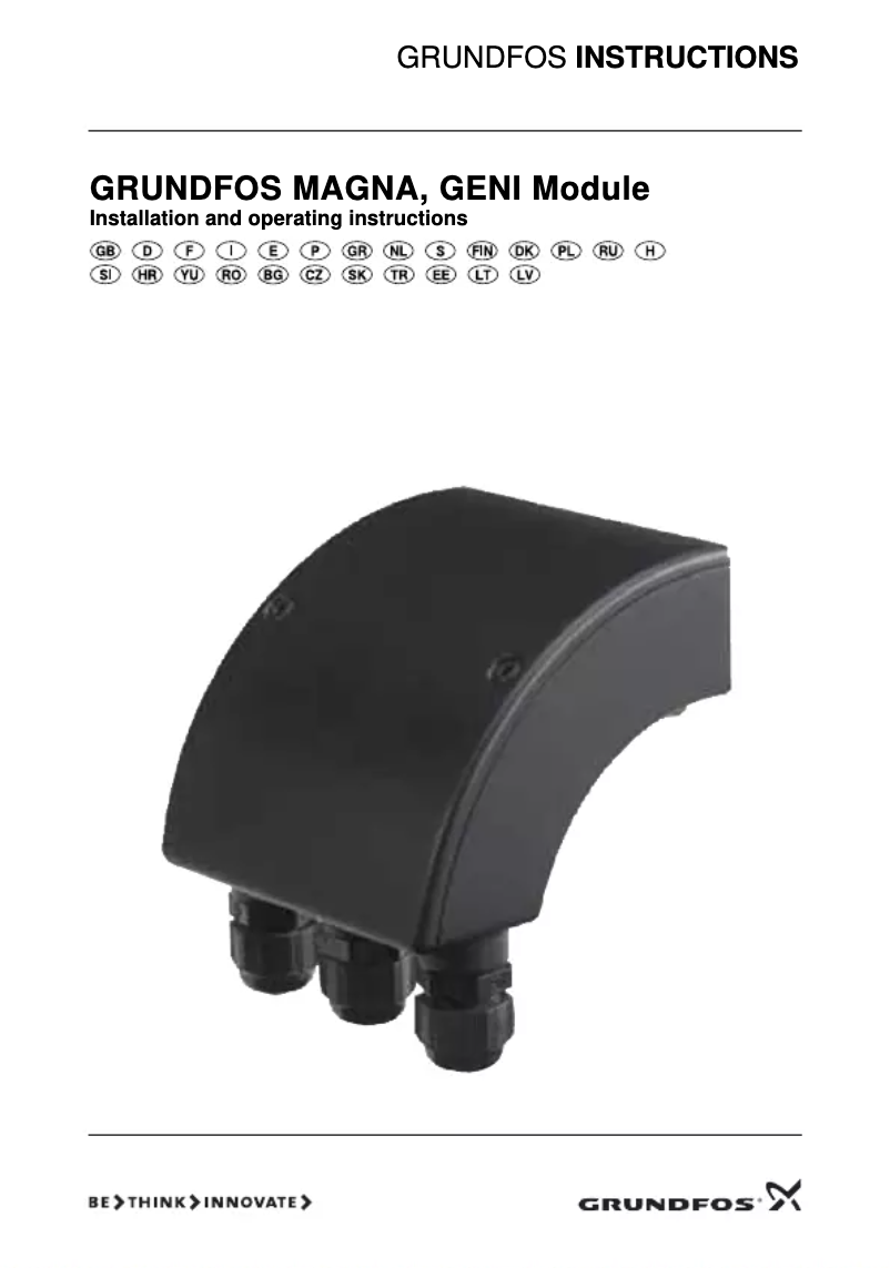 Page 1 de la notice Guide d'installation Grundfos MAGNA1