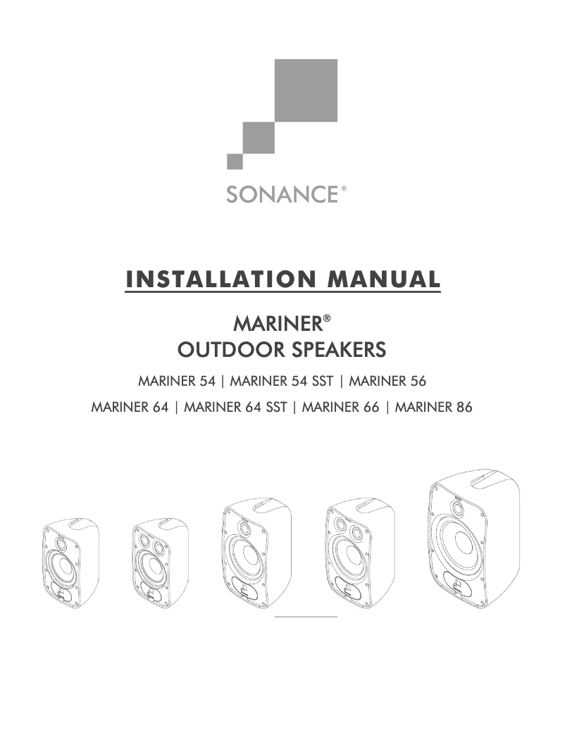 Page n°1 - Manuel utilisateur Sonance Mariner 64 SST