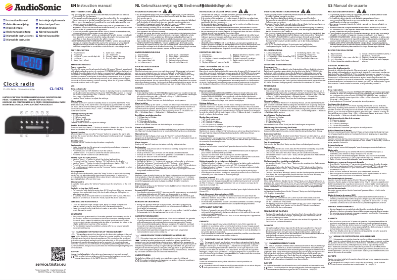 First page image of the manual for CL-1475