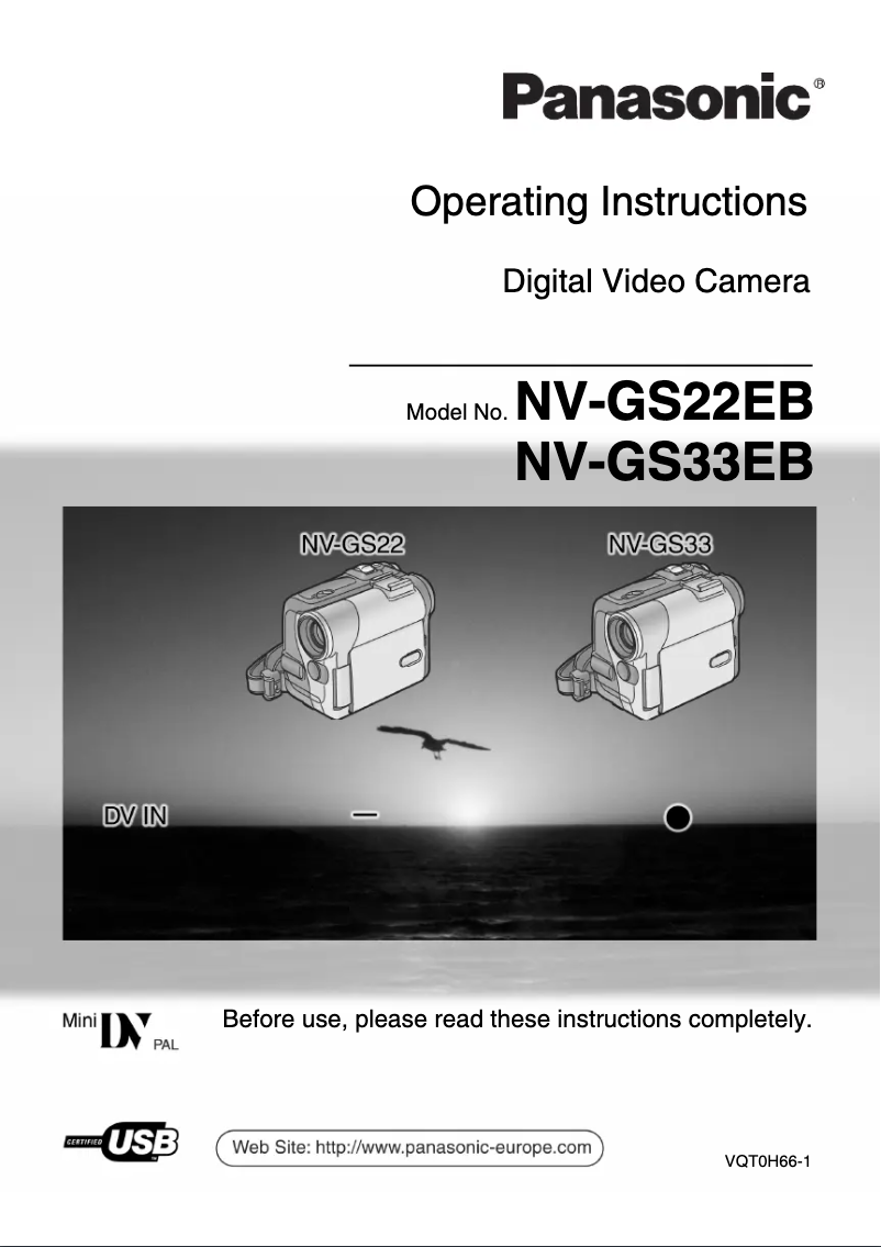Page 1 de la notice Manuel utilisateur Panasonic NV-GS22