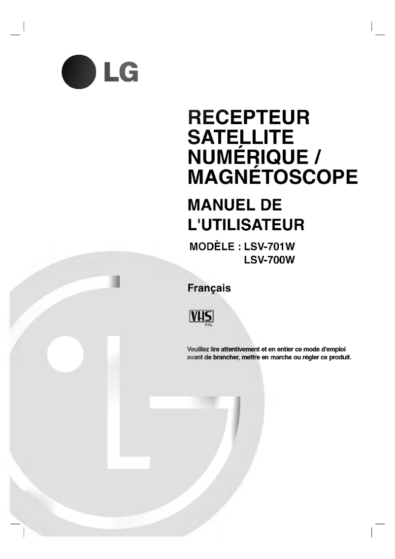Page 1 de la notice Manuel utilisateur LG LSV-701W1