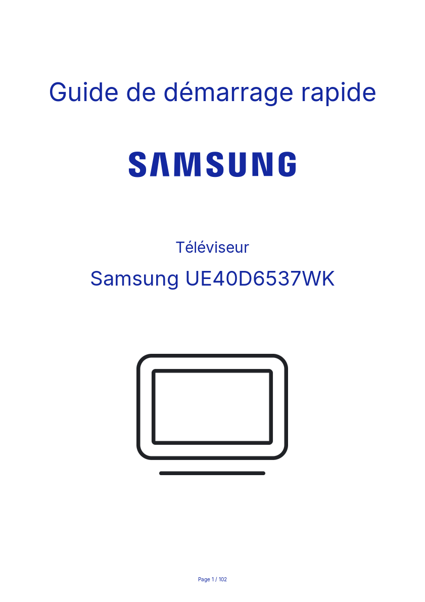 Image de la première page du manuel de l'appareil UE40D6537WK