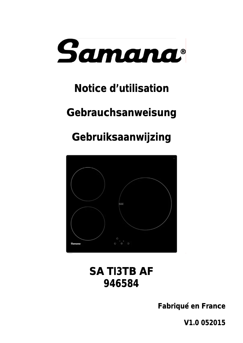 Page n°1 - Manuel utilisateur Samana SA TI 3 TB AF