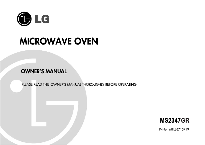 Page 1 de la notice Manuel utilisateur LG MS-2347GR