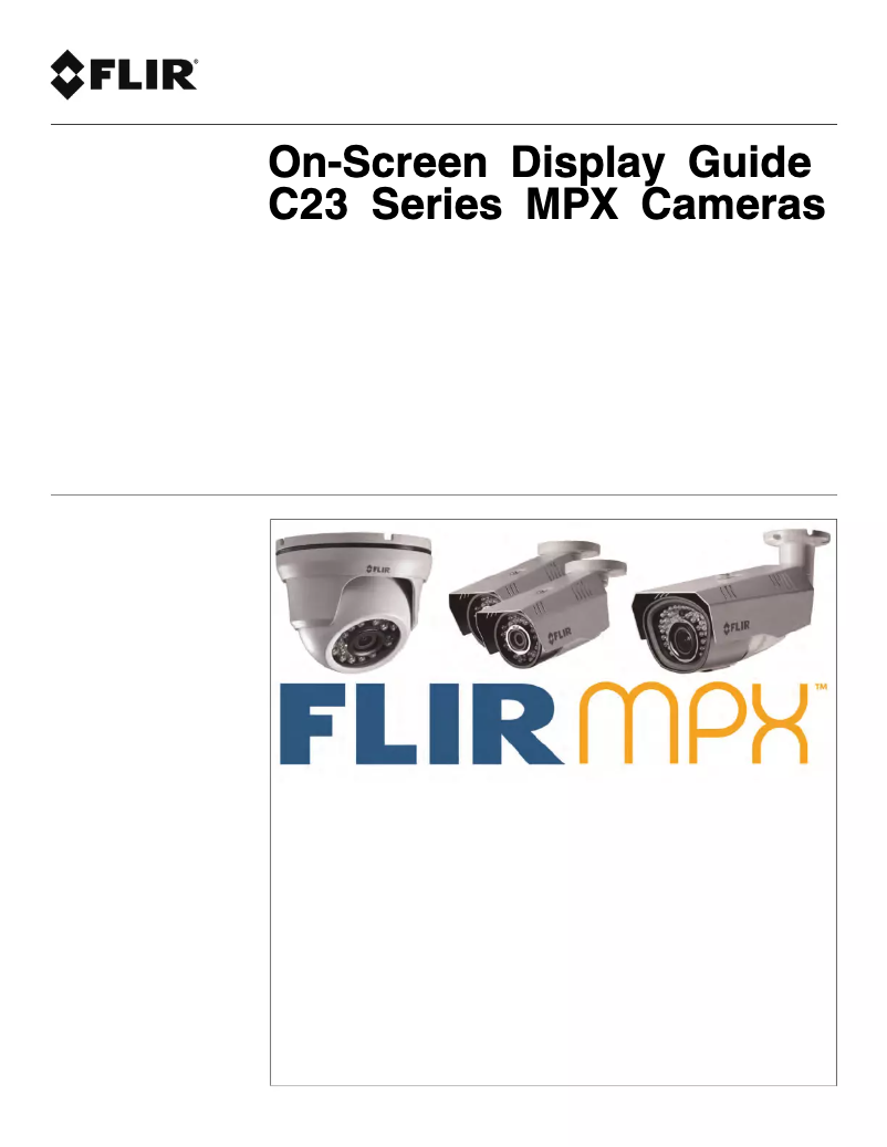 Page n°1 - Manuel utilisateur FLIR MPX C237BD