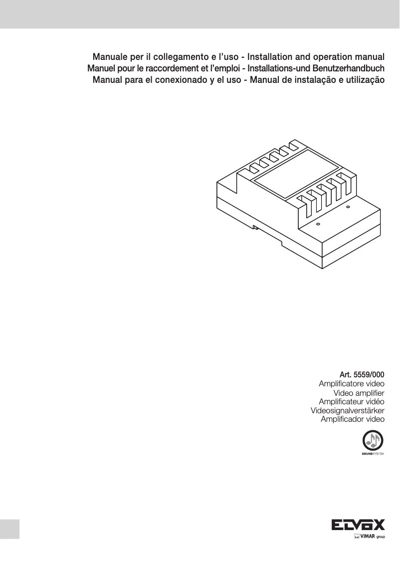 Image de la première page du manuel de l'appareil ELVOX 5559/000