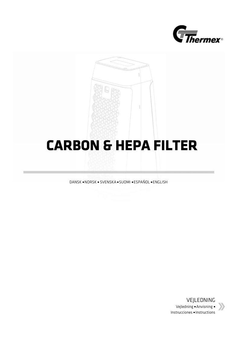 Page 1 de la notice Manuel utilisateur Thermex Carbon & Hepa Filter