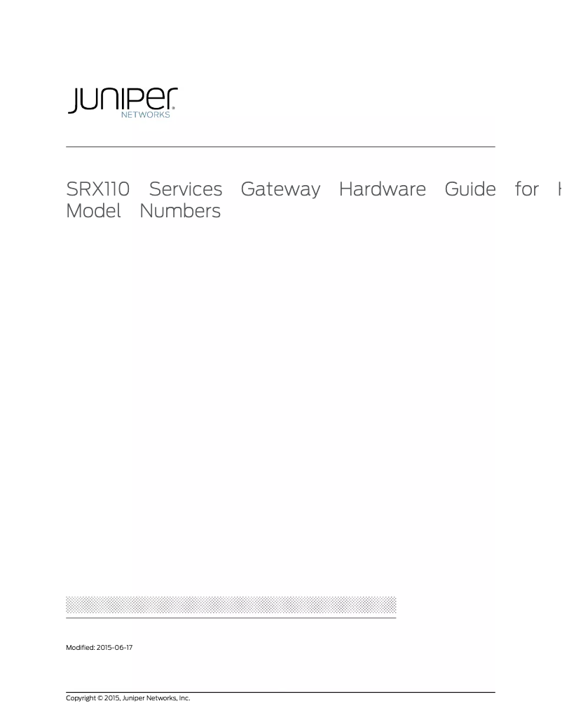 Image de la première page du manuel de l'appareil SRX110H2-VA