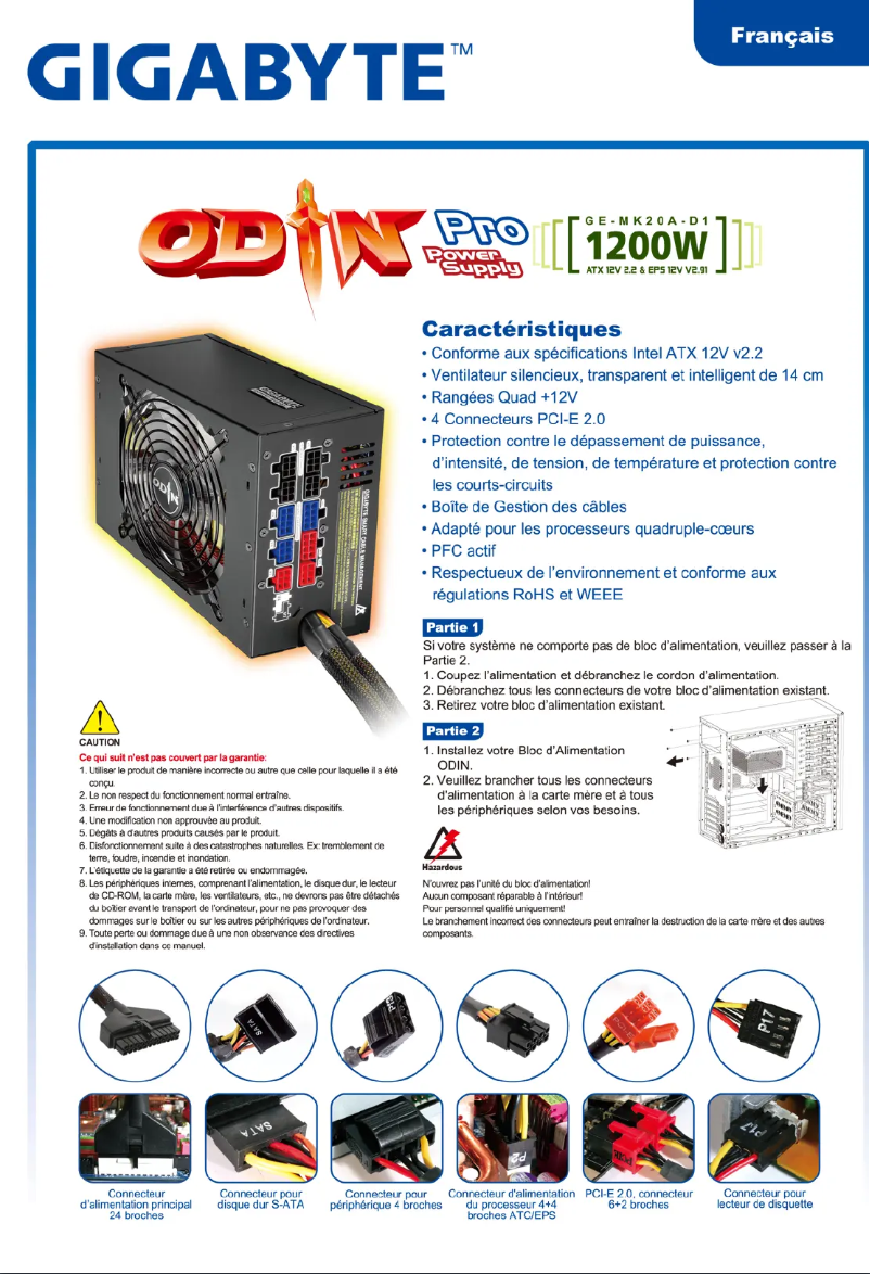 Image de la première page du manuel de l'appareil ODIN Pro 1200W