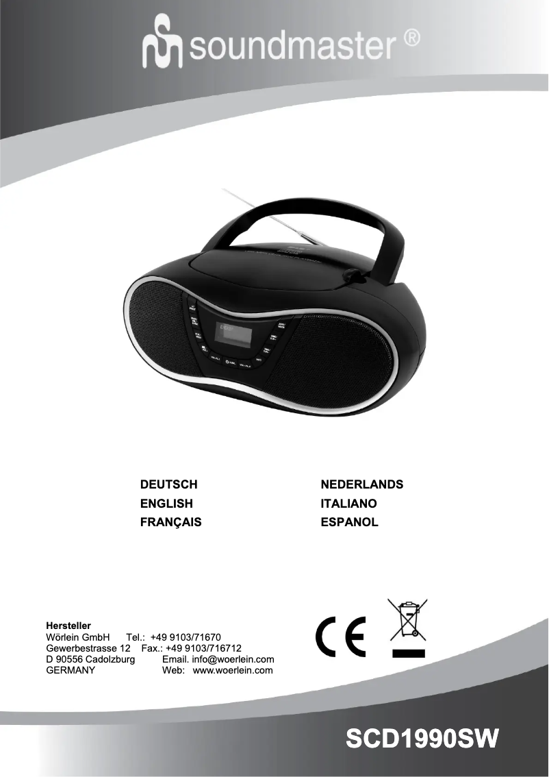 Page 1 de la notice Manuel utilisateur Soundmaster SCD1990