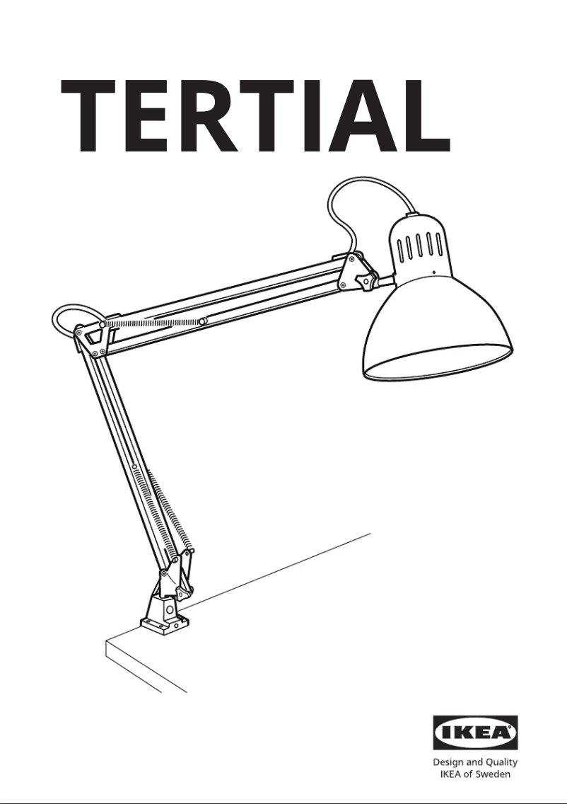 Page 1 de la notice Manuel utilisateur Ikea TERTIAL 405.042.92