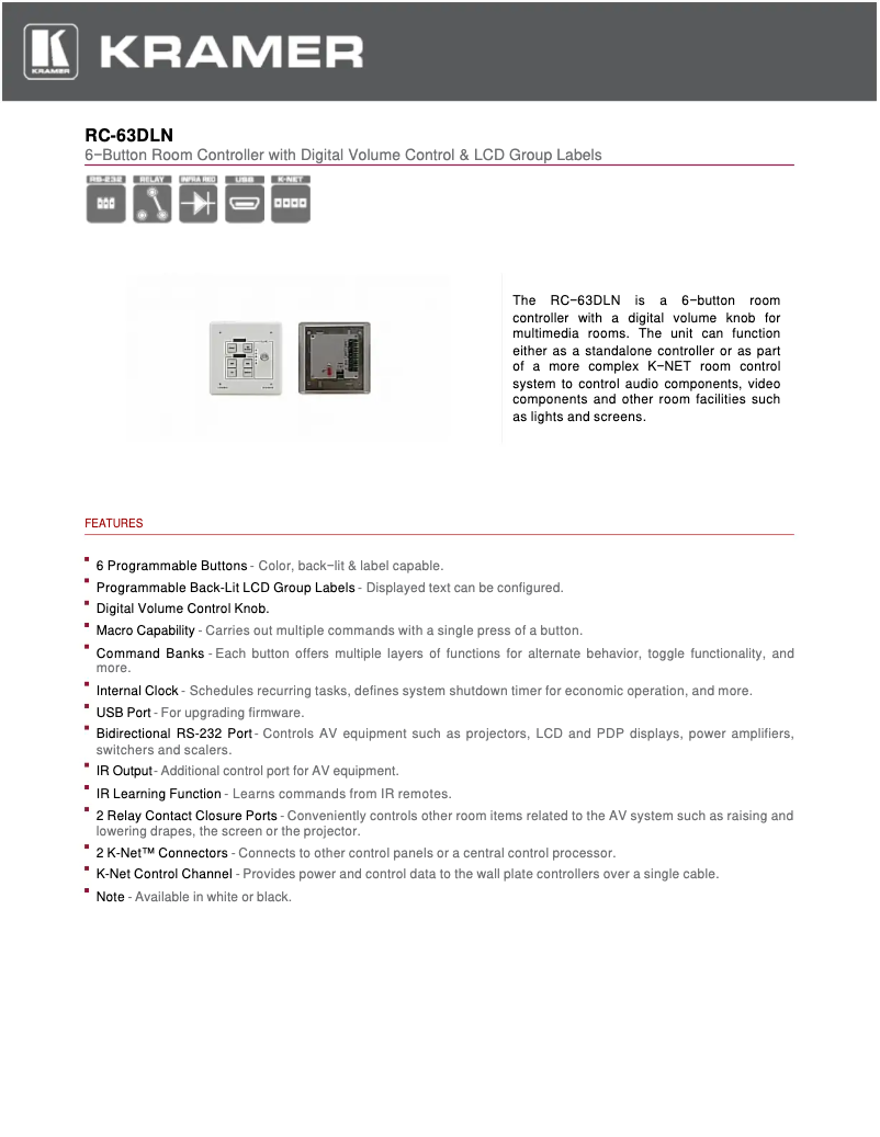 Page n°1 - Brochure Kramer RC-63DLN