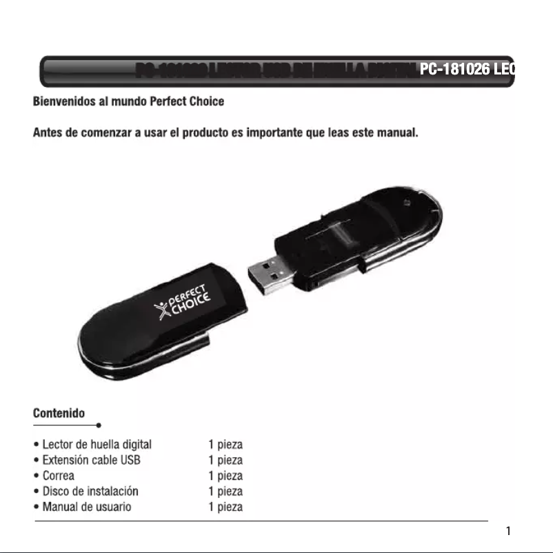 Page 1 de la notice Manuel utilisateur Perfect Choice PC-181026