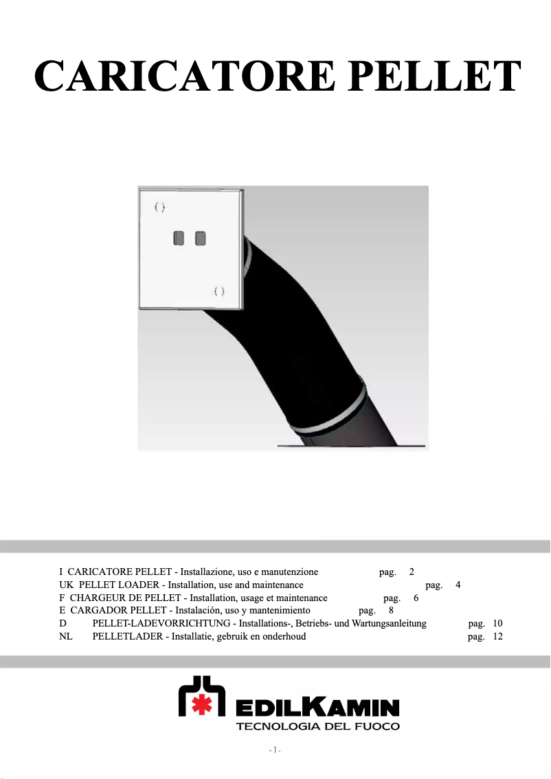 Page n°1 - Manuel utilisateur Edilkamin PELLET LOADER