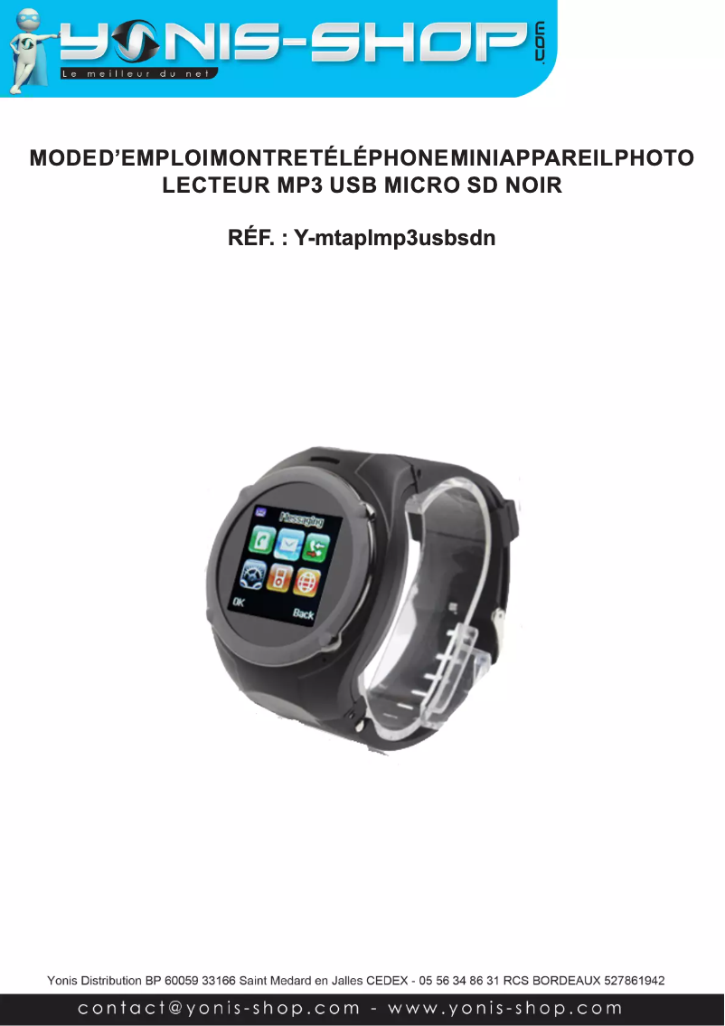 Page 1 de la notice Manuel utilisateur Yonis Y-MTAPLMP3USBSDN