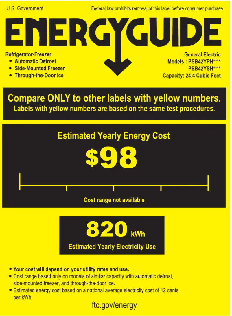 First page image of the manual for Profile PSB42YPHSV