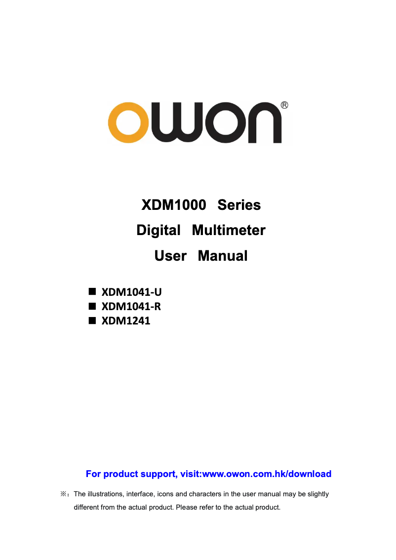 Page 1 de la notice Manuel utilisateur Owon XDM1000