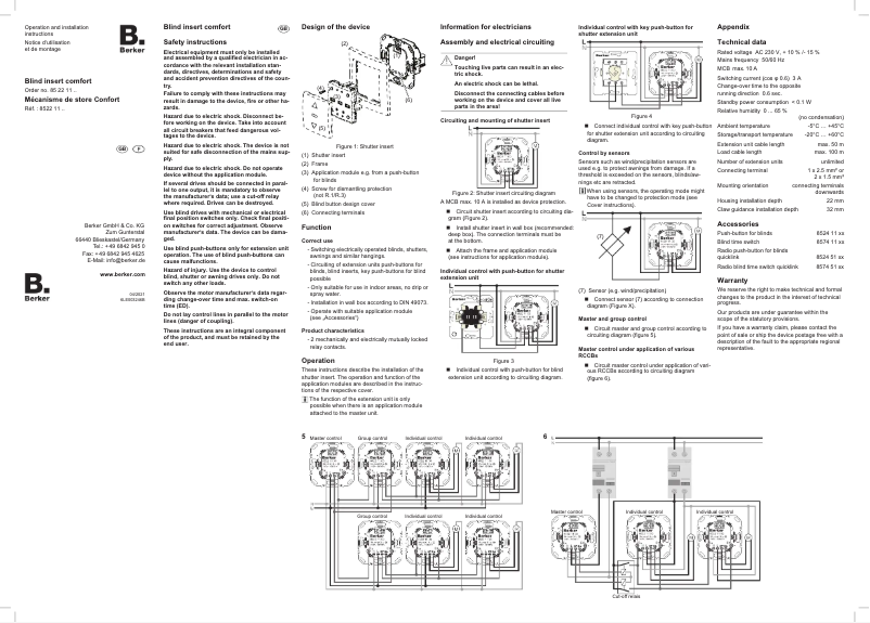 Page n°1 - Manuel utilisateur Hager 85221101
