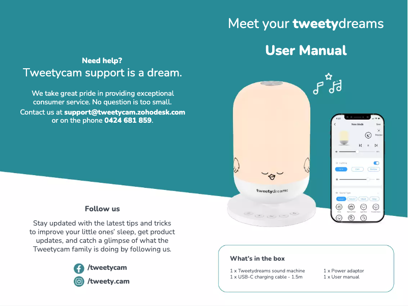 Image de la première page du manuel de l'appareil Tweetydreams