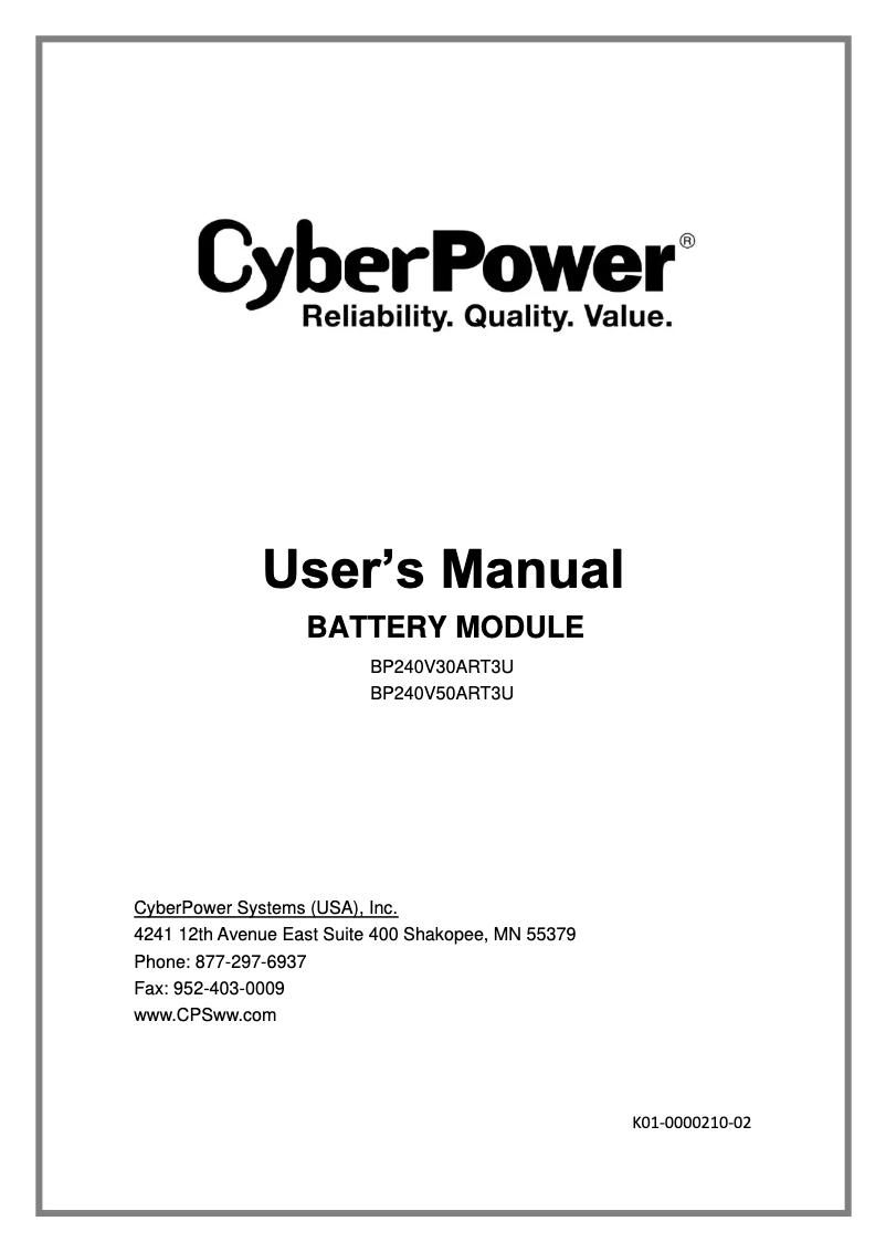 Image de la première page du manuel de l'appareil BP240V30ART3U