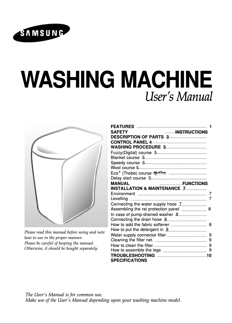 Imagen de la primera página del manual del dispositivo WA11K2SIV