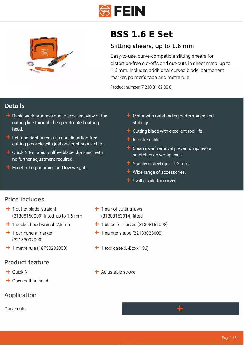 Image de la première page du manuel de l'appareil BSS 1.6 E