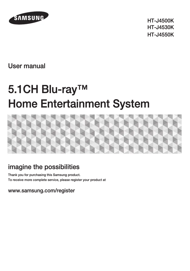 Page 1 de la notice Manuel utilisateur Samsung HT-J4500K
