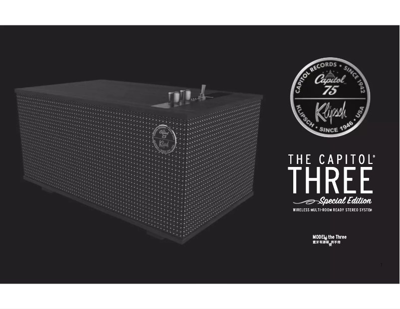 Page n°1 - Manuel utilisateur Klipsch The Capitol Three