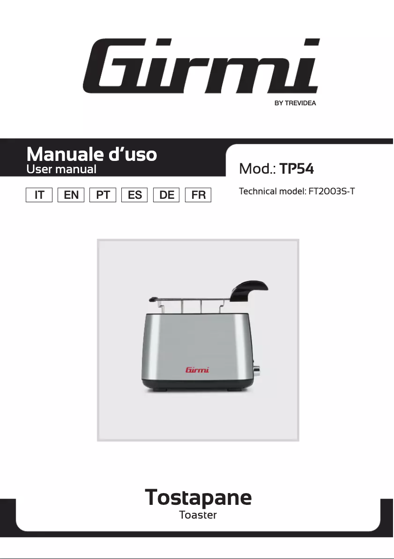 Imagen de la primera página del manual del dispositivo TP54