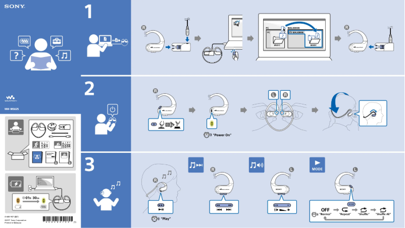 Page n°1 - Manuel utilisateur Sony NW-WS625B