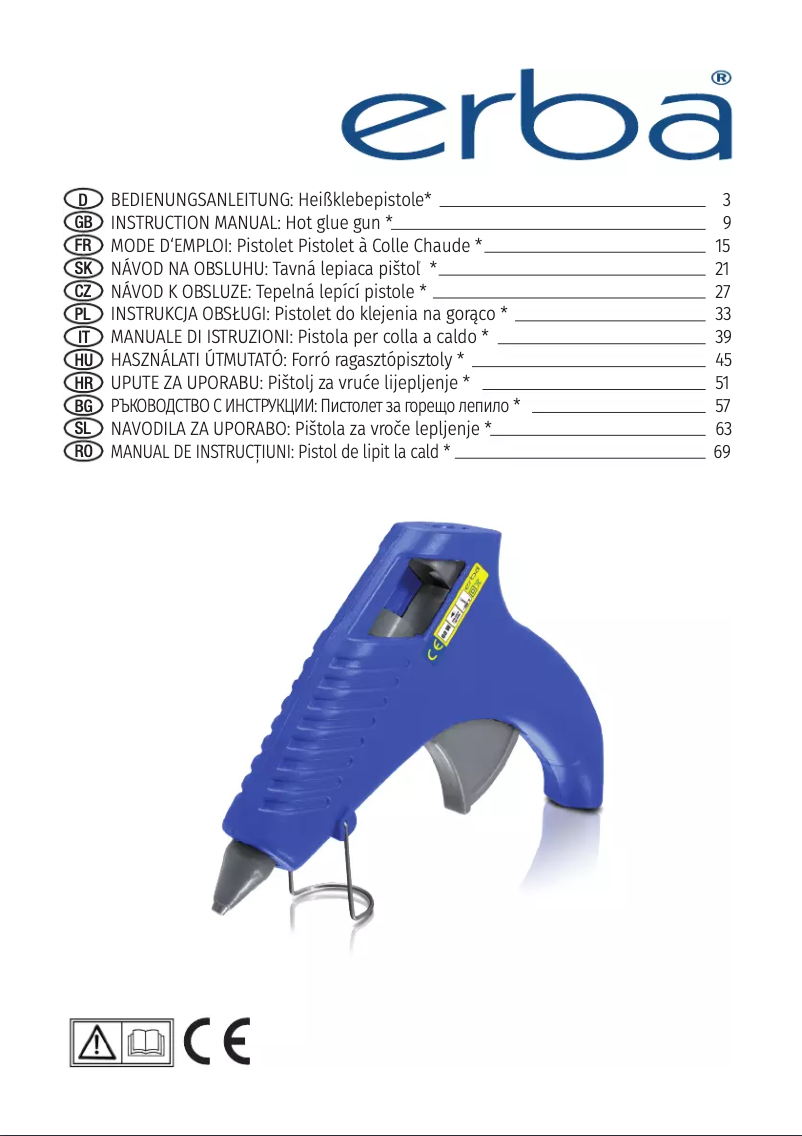 Page 1 de la notice Manuel utilisateur Erba 13281