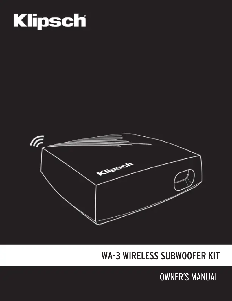 Page 1 de la notice Mode d'emploi Klipsch WA-3