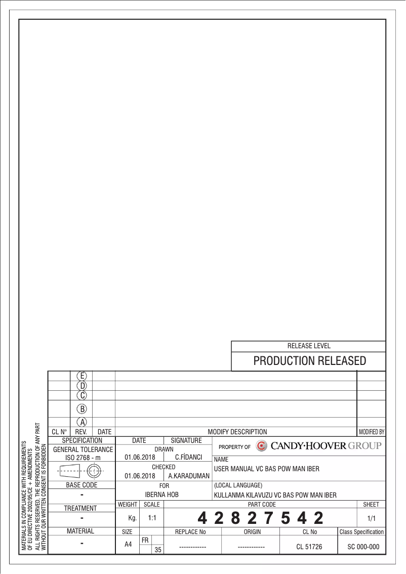 Page 1 de la notice Manuel utilisateur Iberna IBHC 605