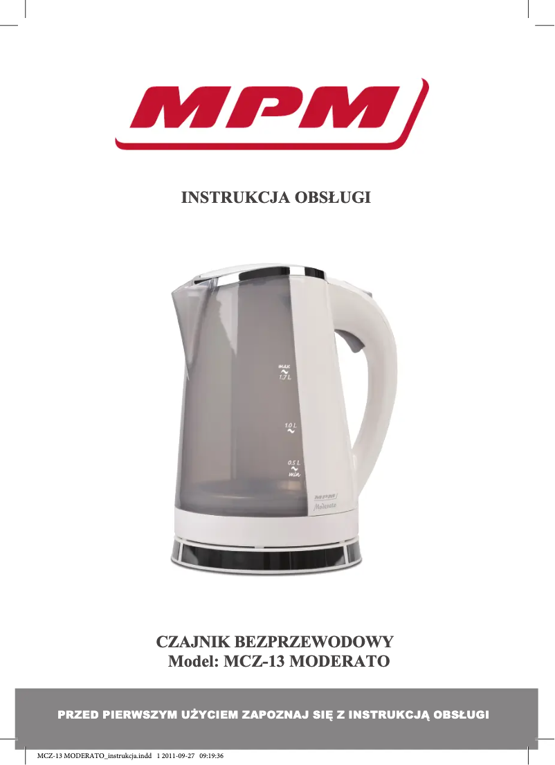 Page n°1 - Manuel utilisateur MPM MCZ-13M Moderato