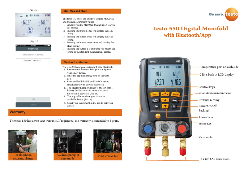 Página 1 del manual Guía de inicio rápido Testo 550