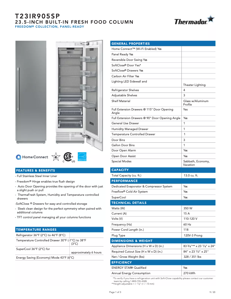 Image de la première page du manuel de l'appareil T23IR905SP