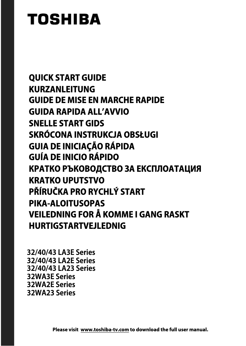 Page n°1 - Manuel utilisateur Toshiba 32WA3E63DG