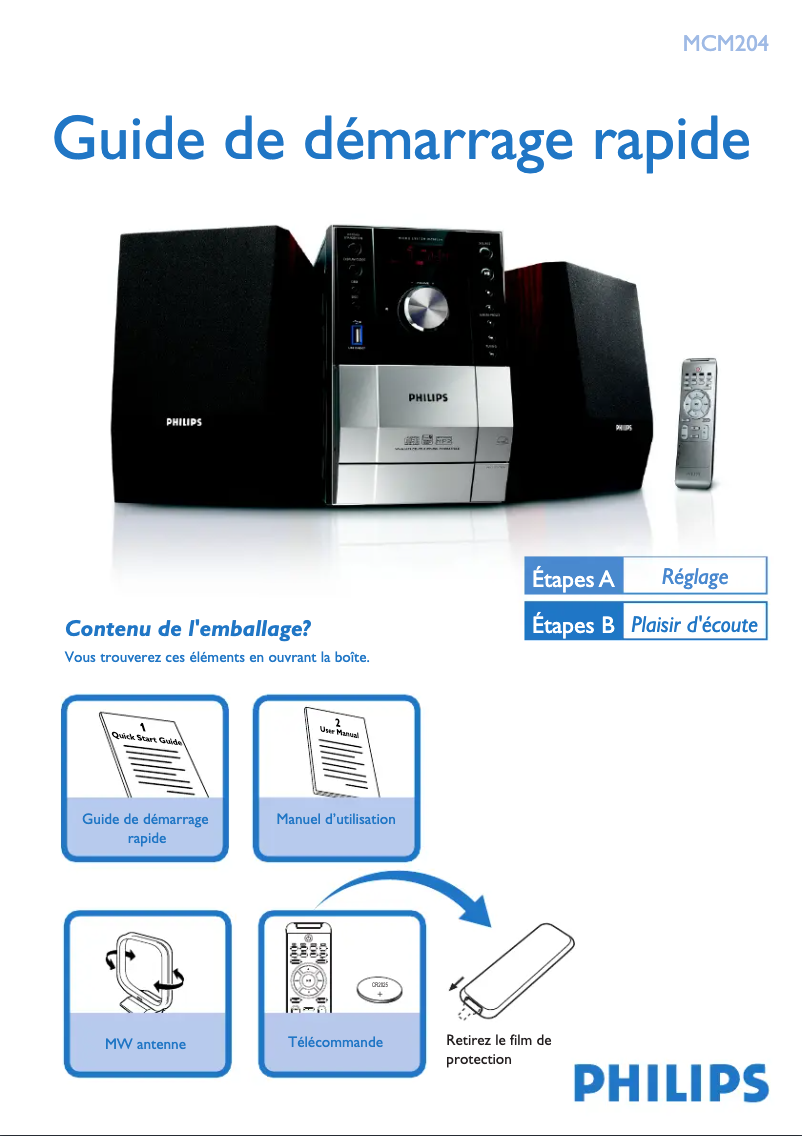 Página 1 del manual Guía de inicio rápido Philips MCM204