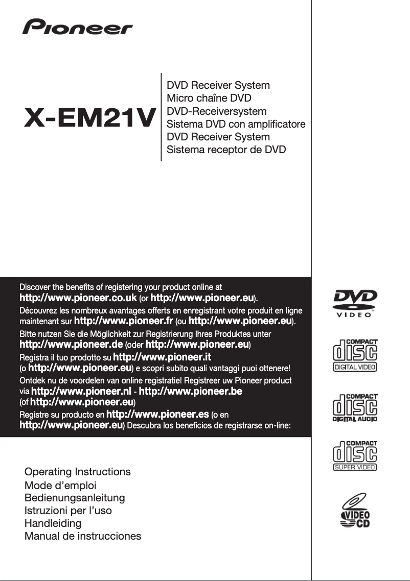 Page 1 de la notice Manuel utilisateur Pioneer X-EM21V