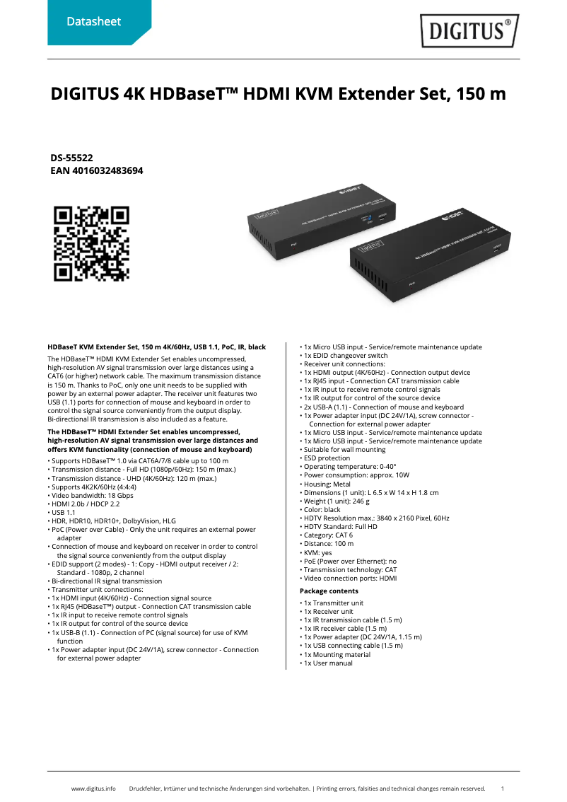 Imagen de la primera página del manual del dispositivo DS-55522