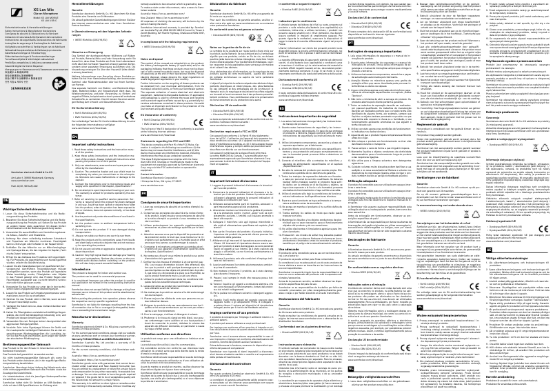 Page 1 de la notice Instructions de sécurité Sennheiser XS Lav USB-C