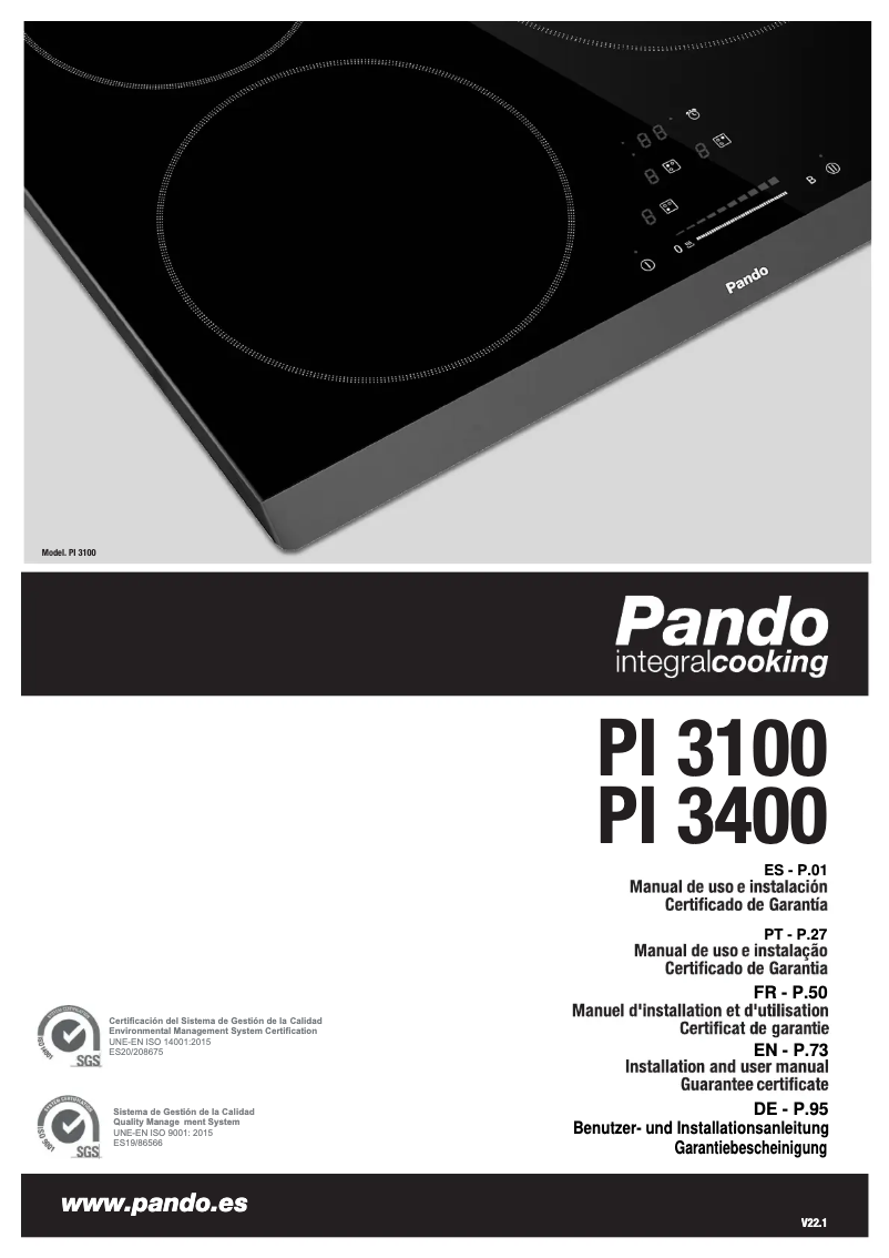 Page n°1 - Manuel utilisateur Pando PI-3400