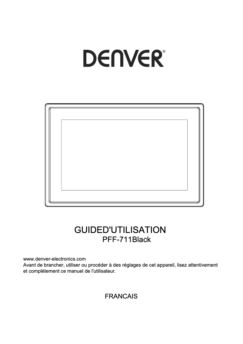 Page 1 de la notice Manuel utilisateur Denver PFF-711