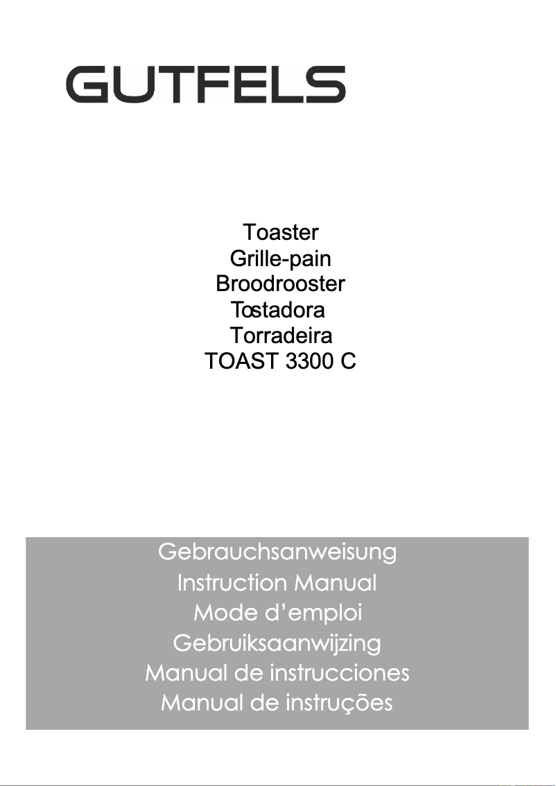 Page 1 de la notice Manuel utilisateur GUTFELS TOAST 3300 C