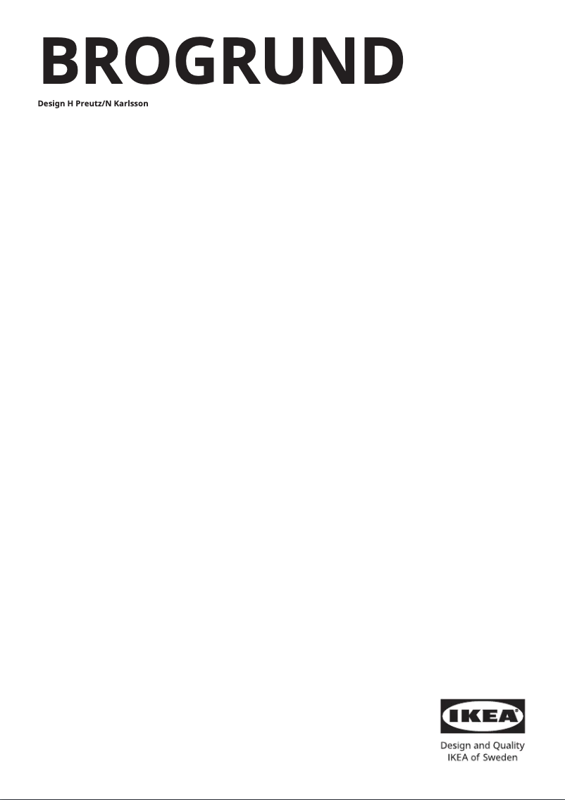Page 1 de la notice Manuel utilisateur Ikea BROGRUND 204.958.54