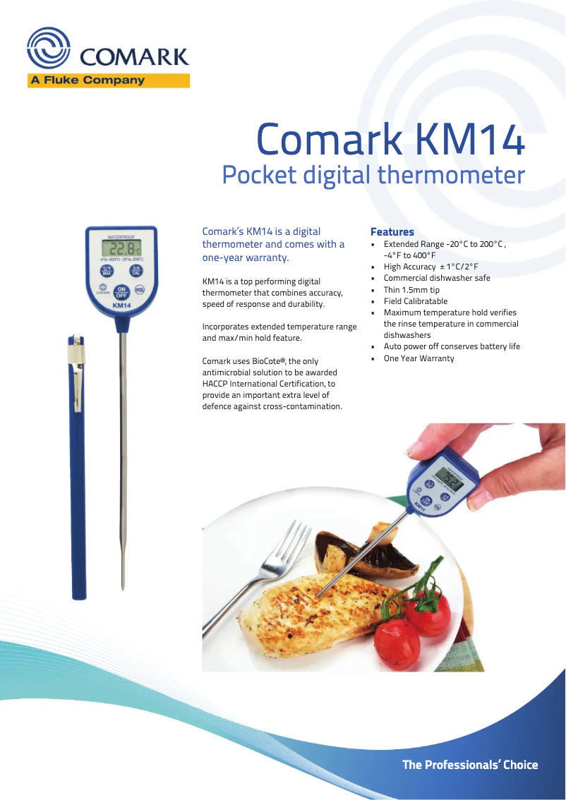 Página 1 del manual Ficha técnica Comark KM14