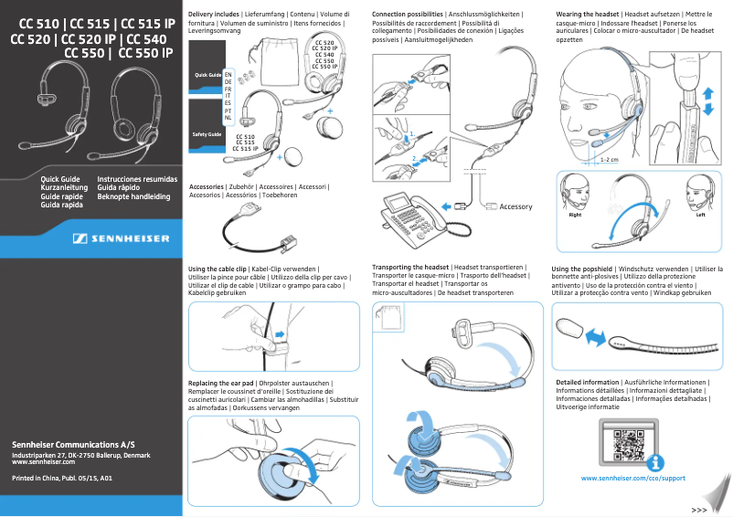 Page 1 de la notice Manuel utilisateur Sennheiser CC515